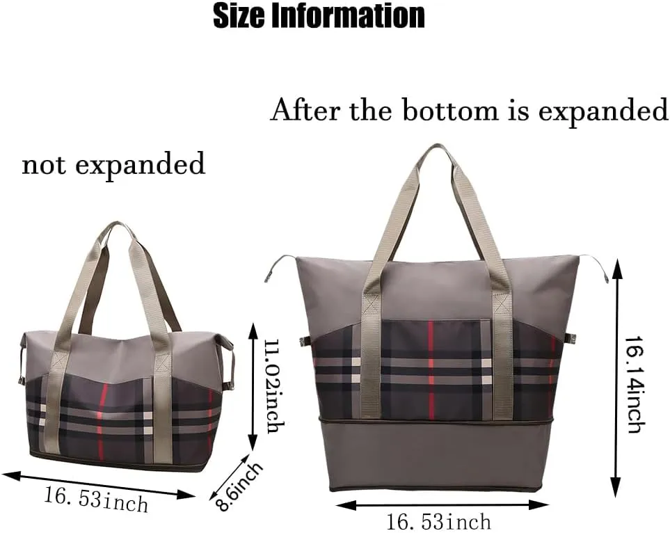 Large Capacity Travel Luggage Bag, Women's Tote Bag to Carry Airplane Fits Under Seat, Men's Short Business Carry-on Sports Gym Dry and Wet Separation Bag