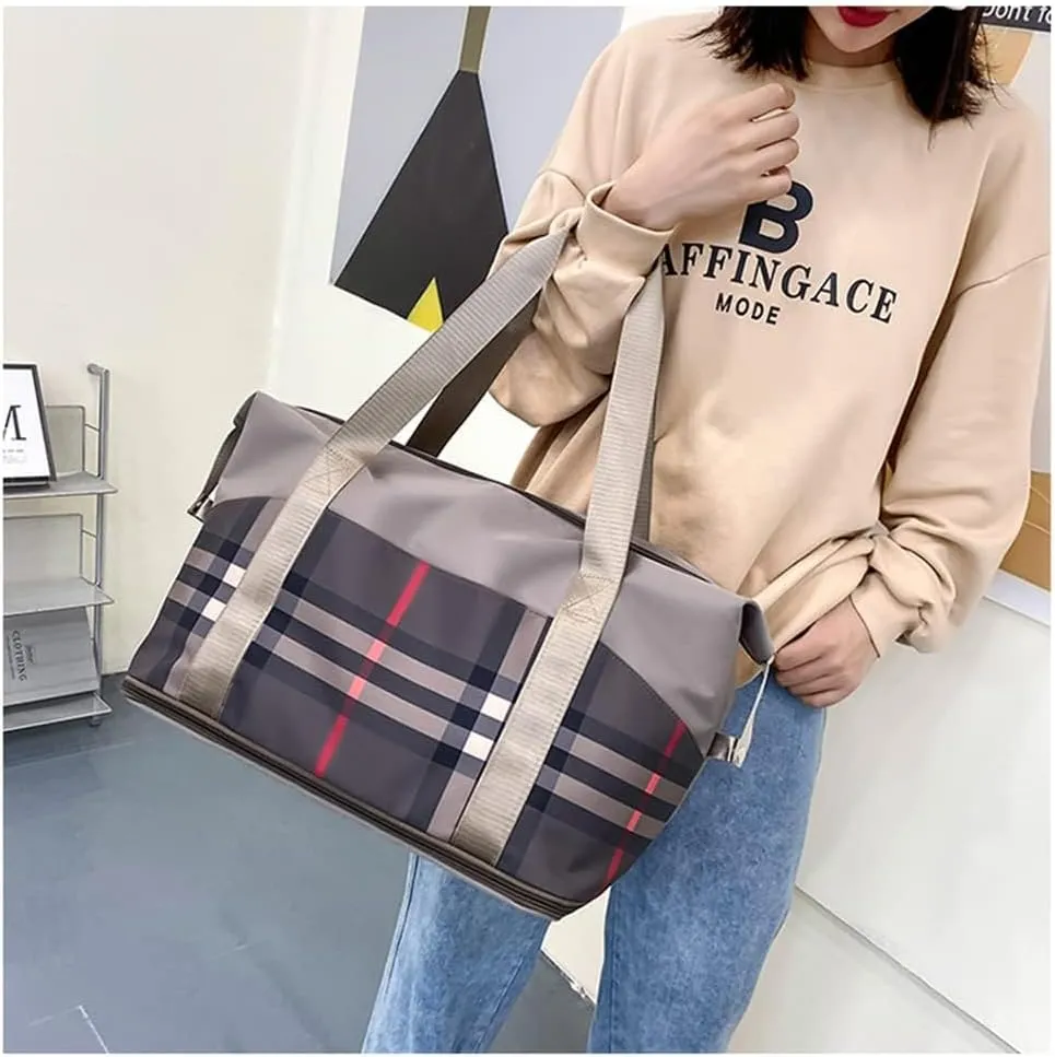 Large Capacity Travel Luggage Bag, Women's Tote Bag to Carry Airplane Fits Under Seat, Men's Short Business Carry-on Sports Gym Dry and Wet Separation Bag