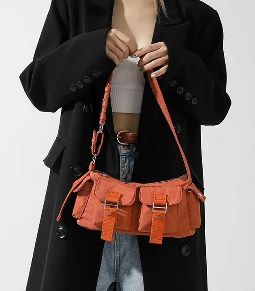 Large Nylon Hobo Tote with Multi Pockets Shoulder & Crossbody Messenger Top-Handle Handbag Purse for Women