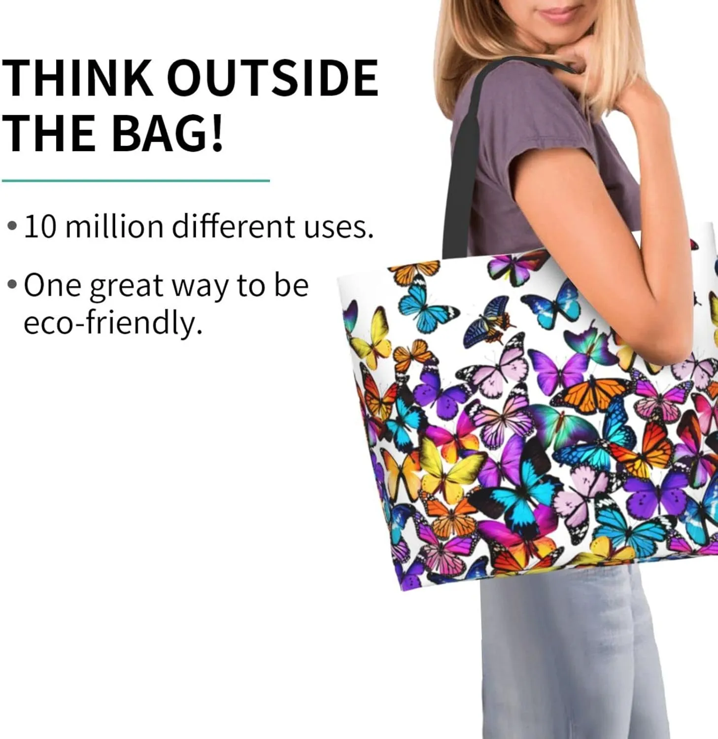 Large Tote Bag For Women Reusable Grocery Bag Waterproof Shopping Handbag