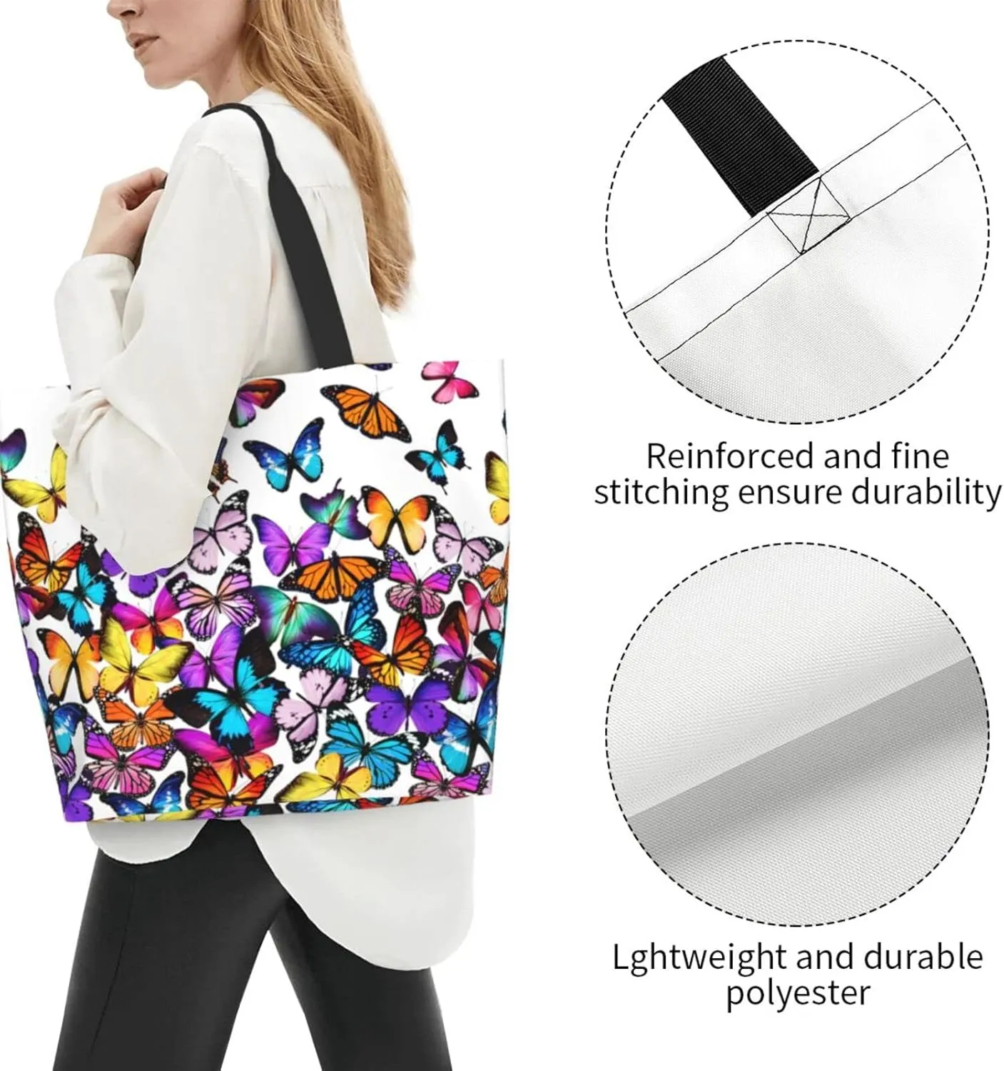 Large Tote Bag For Women Reusable Grocery Bag Waterproof Shopping Handbag