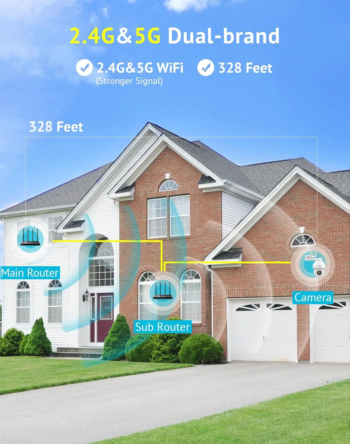 LaView 4MP 5G& 2.4GHz WiFi Security Camera Outdoor Wired Starlight Color Night Vision, 2K Cameras for Home Security AI Human Detection & Auto Tracking,IP65 2-Way Audio,US Cloud, Compatible with Alexa