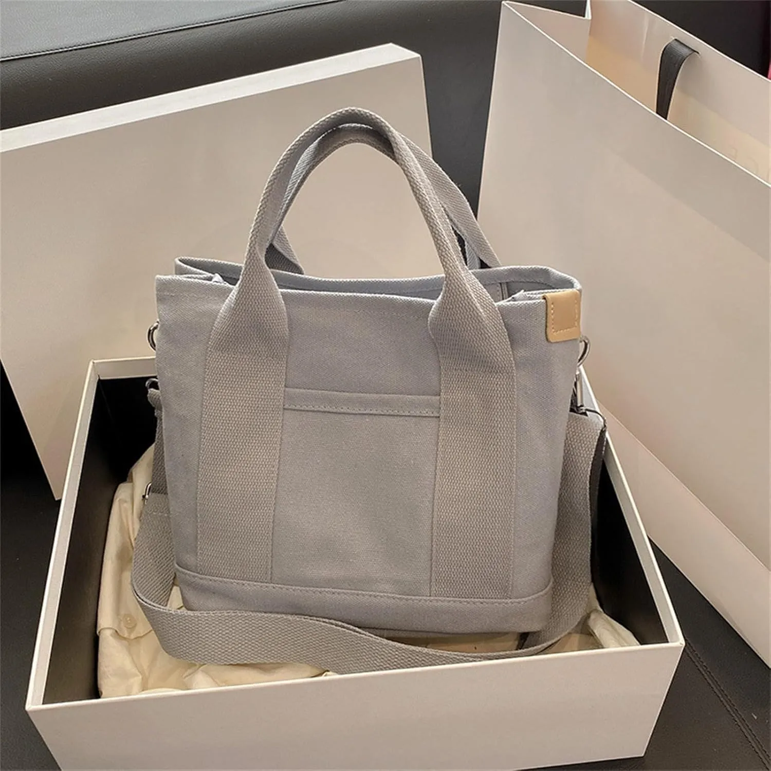 Leather Glue for Handbags Simple Canvas Bag Fashionable Convenience Bag Temperament Handbag Large Clear Tote Bag