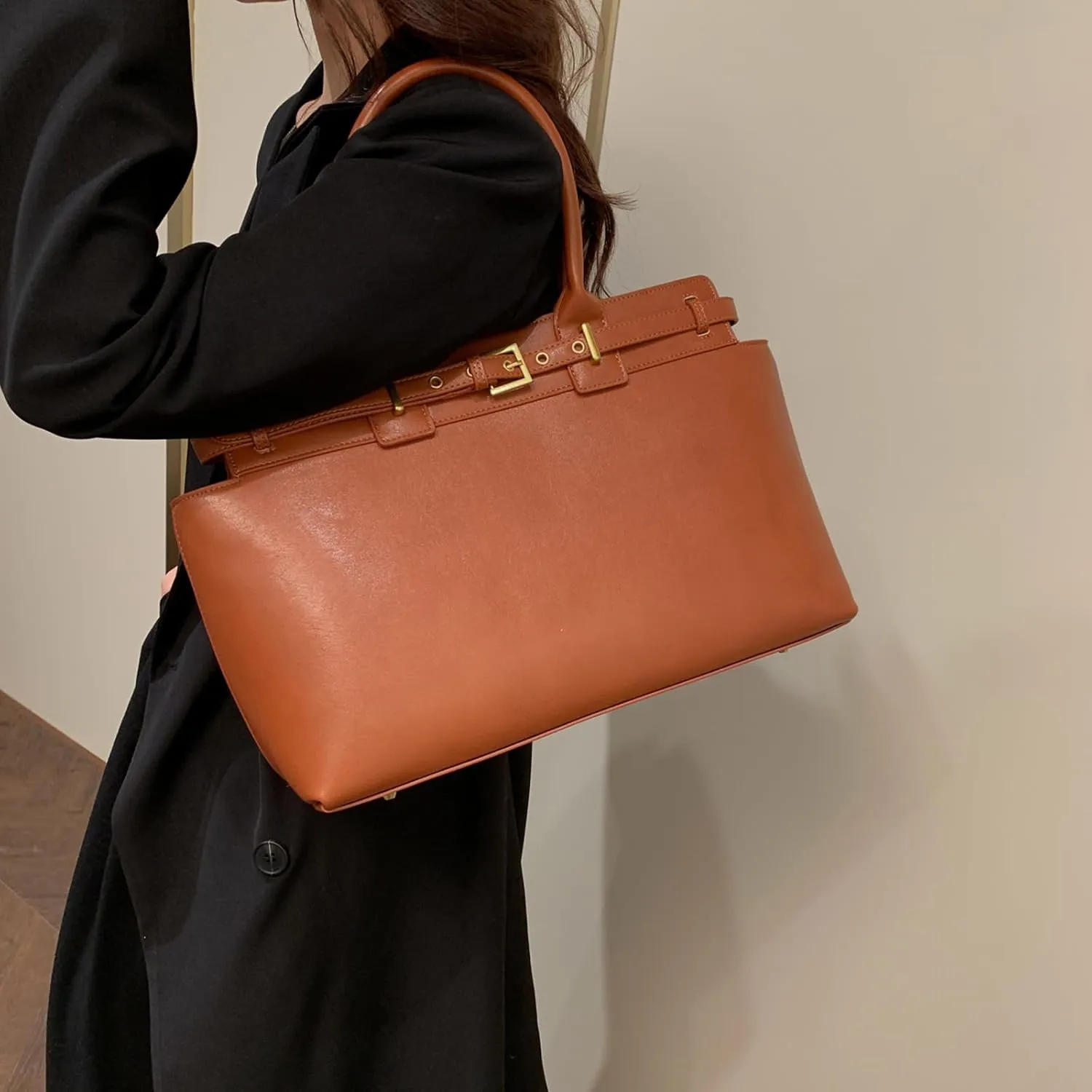 Leather Tote Handbags for Women - Large Top Handle Satchel Bags Casual Work Dating Shoulder Purses