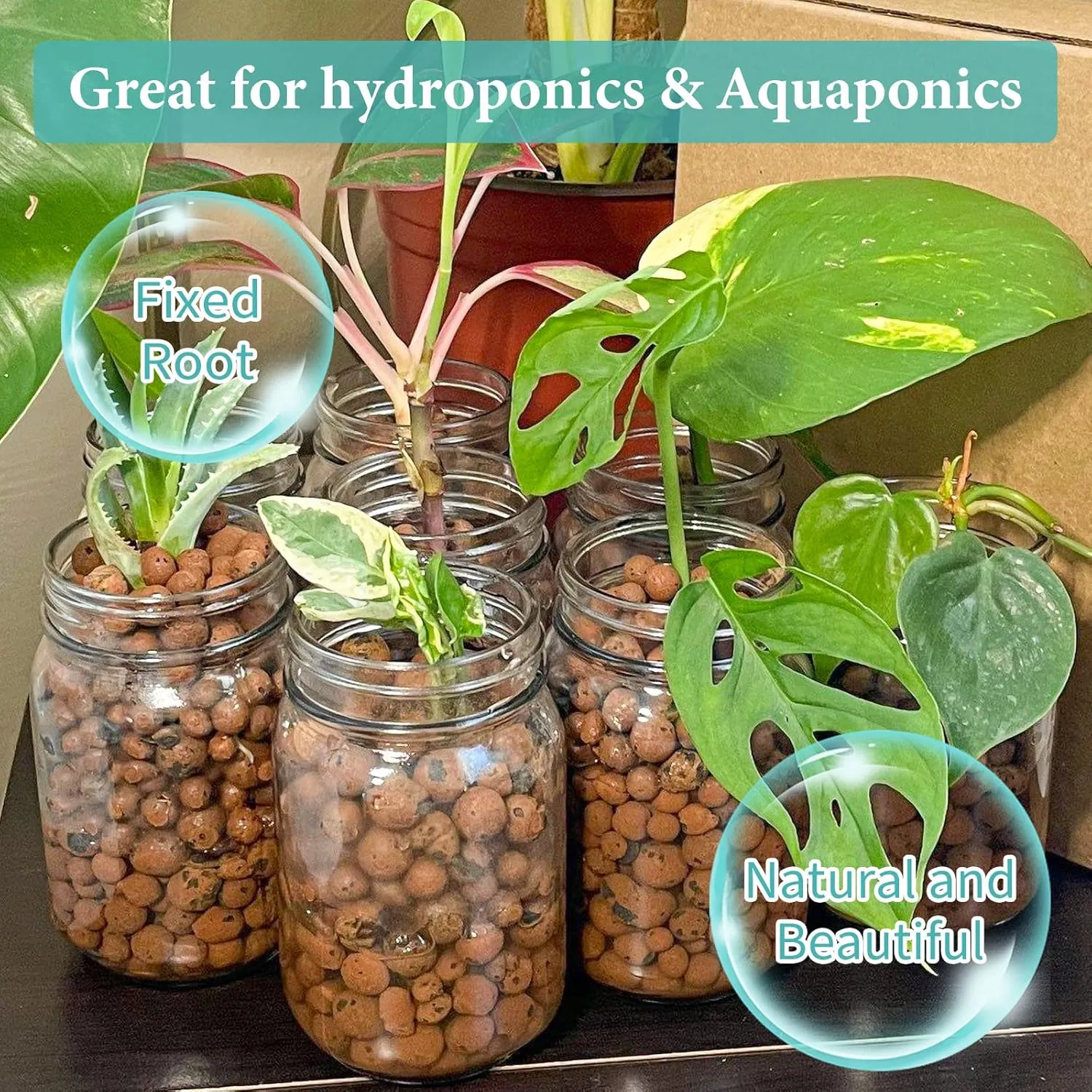 Legigo 15 LBS Organic Expanded Clay Pebbles, 4mm -16mm Light Expanded Clay Aggregate, Natural Clay Pebbles for Hydroponic & Aquaponics Growing, Orchid Potting Mix, Dutch Buckets, Drainage
