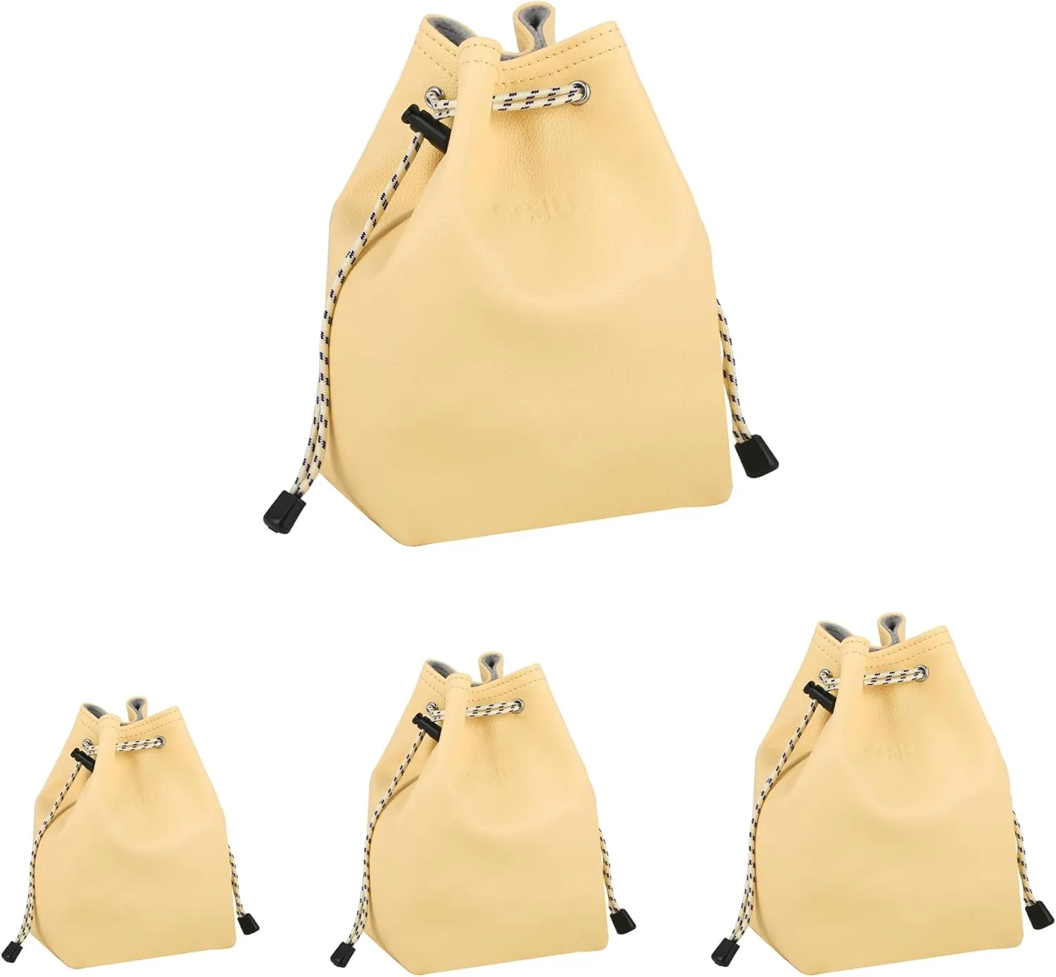 Lens Case, Lens Bag Camera Lens Pouch Drawstring Shockproof Bag with shoulder straps for Canon, Nikon, Pentax, Sony, Olympus, Panasonic and other Lens (Light Yellow,Small)