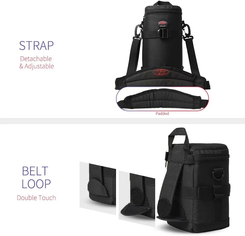 Lens Pouch For DSLR Camera Lens Fits for Canon, Nikon, Pentax, Sony, Olympus, Panasonic, and other Lens BL-0009