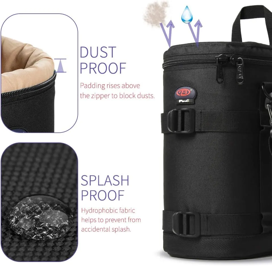 Lens Pouch For DSLR Camera Lens Fits for Canon, Nikon, Pentax, Sony, Olympus, Panasonic, and other Lens BL-0009