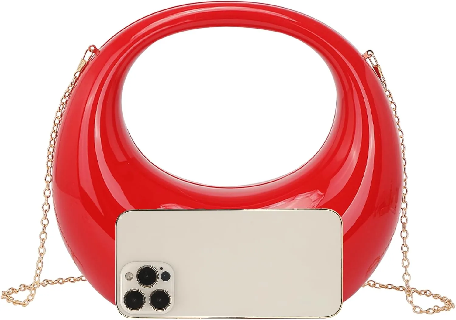 LETODE Acrylic Clutch Purses for Women Evening Handbag Top-handle Moon Hobo Bag