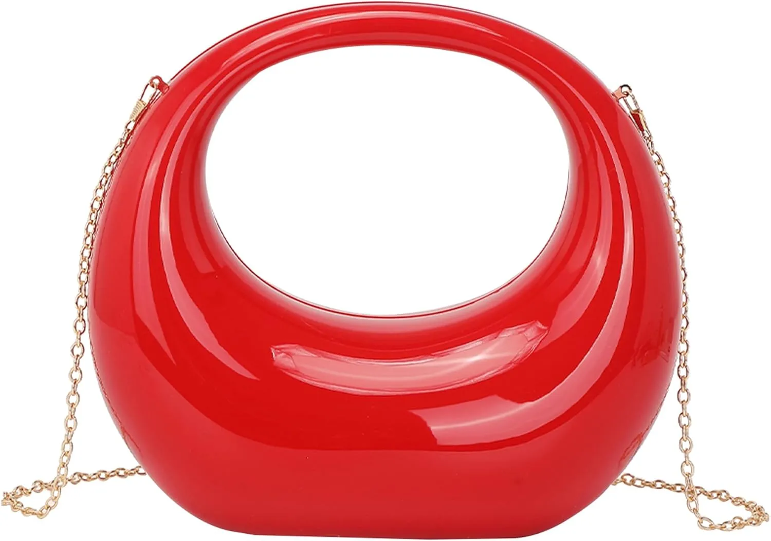 LETODE Acrylic Clutch Purses for Women Evening Handbag Top-handle Moon Hobo Bag