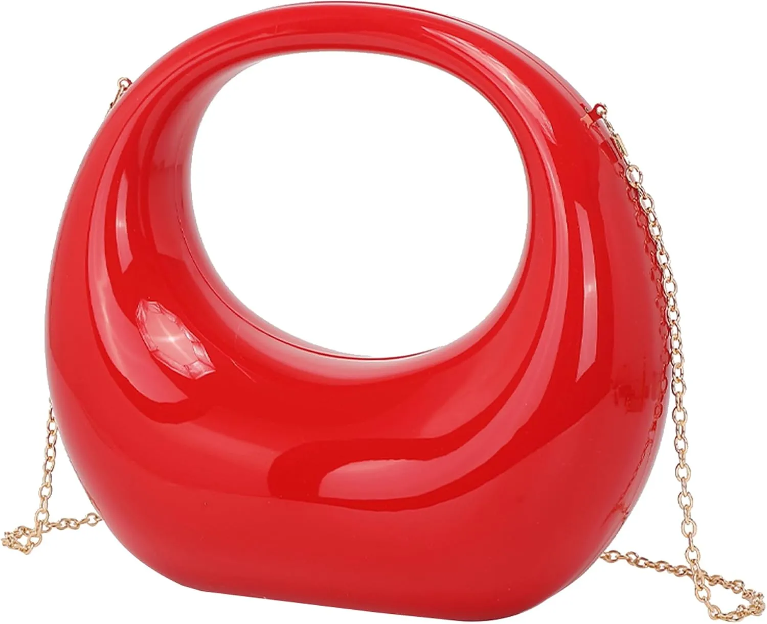 LETODE Acrylic Clutch Purses for Women Evening Handbag Top-handle Moon Hobo Bag