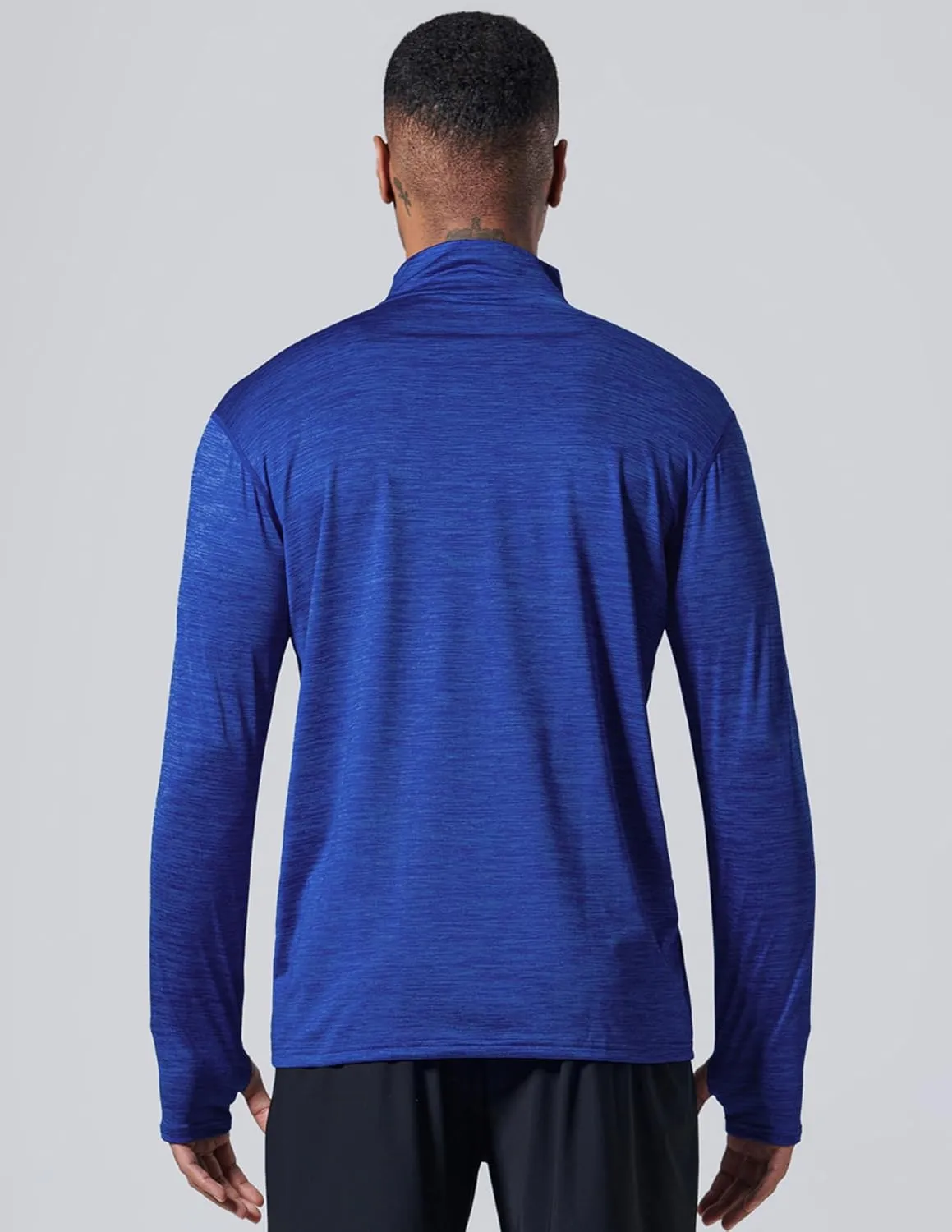 Liberty Imports 3-Pack Men’s Quarter-Zip Pullover Lightweight Long Sleeve Athletic Jackets Performance Workout Running Shirts