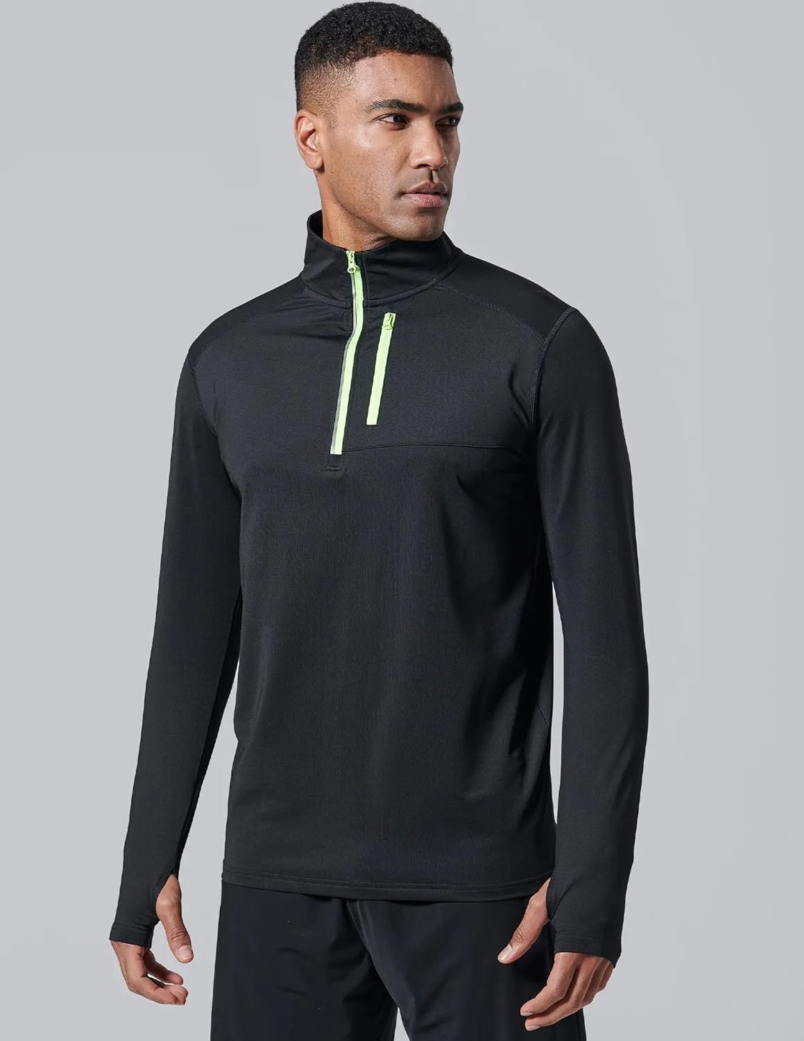 Liberty Imports 3-Pack Men’s Quarter-Zip Pullover Lightweight Long Sleeve Athletic Jackets Performance Workout Running Shirts