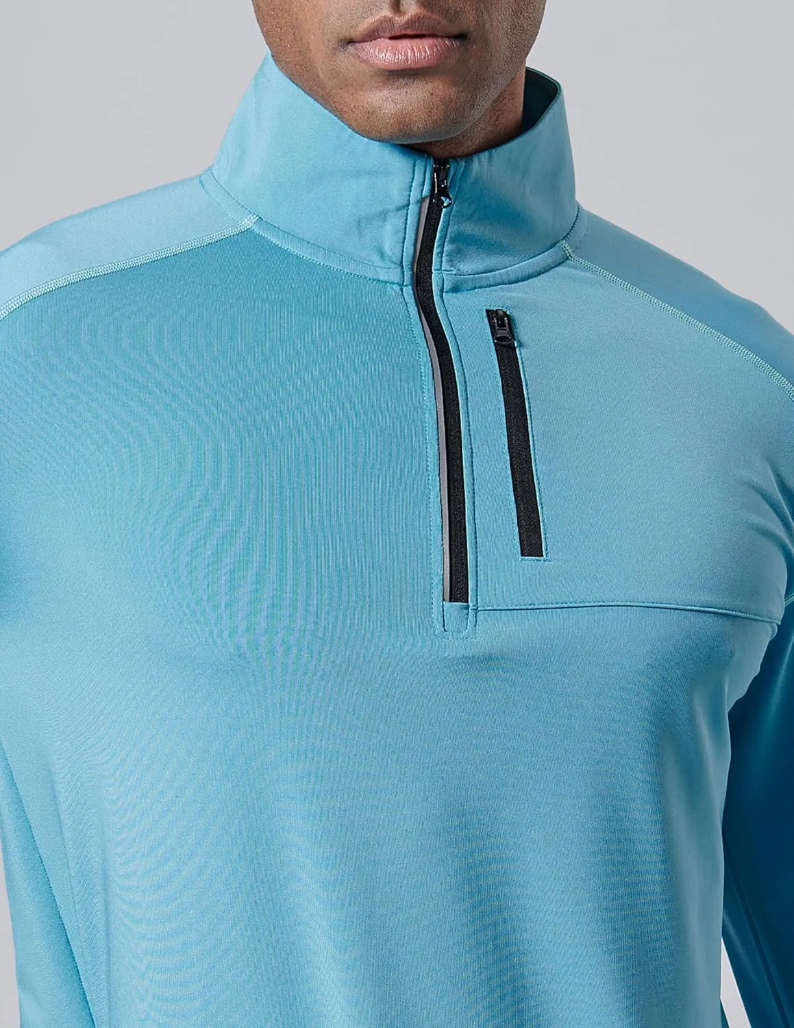 Liberty Imports 3-Pack Men’s Quarter-Zip Pullover Lightweight Long Sleeve Athletic Jackets Performance Workout Running Shirts