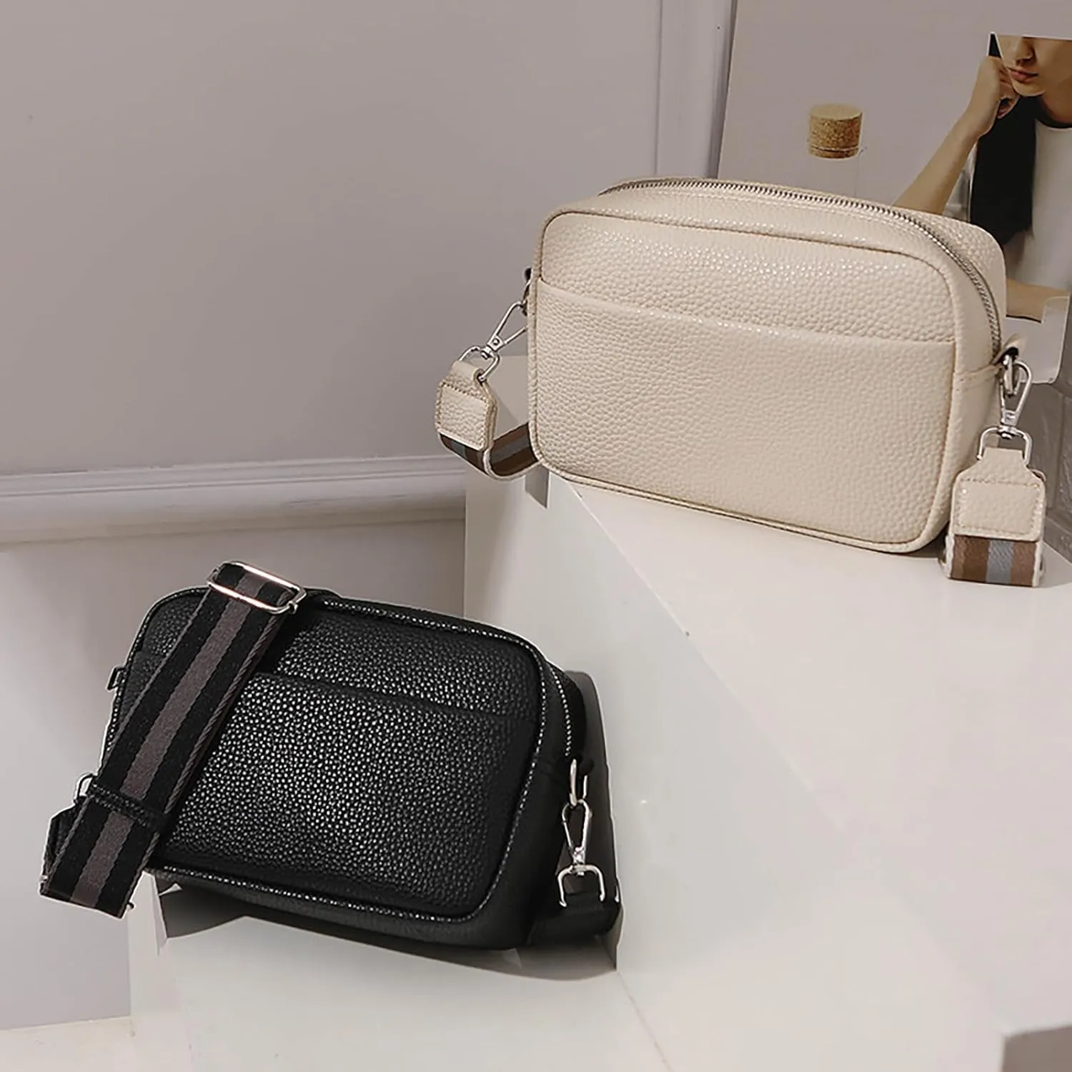 Lightweight Daypack for Hiking Travel Trendy Female Bags 2023 New Foreign Trade Solid Color PU Crossbody Bag