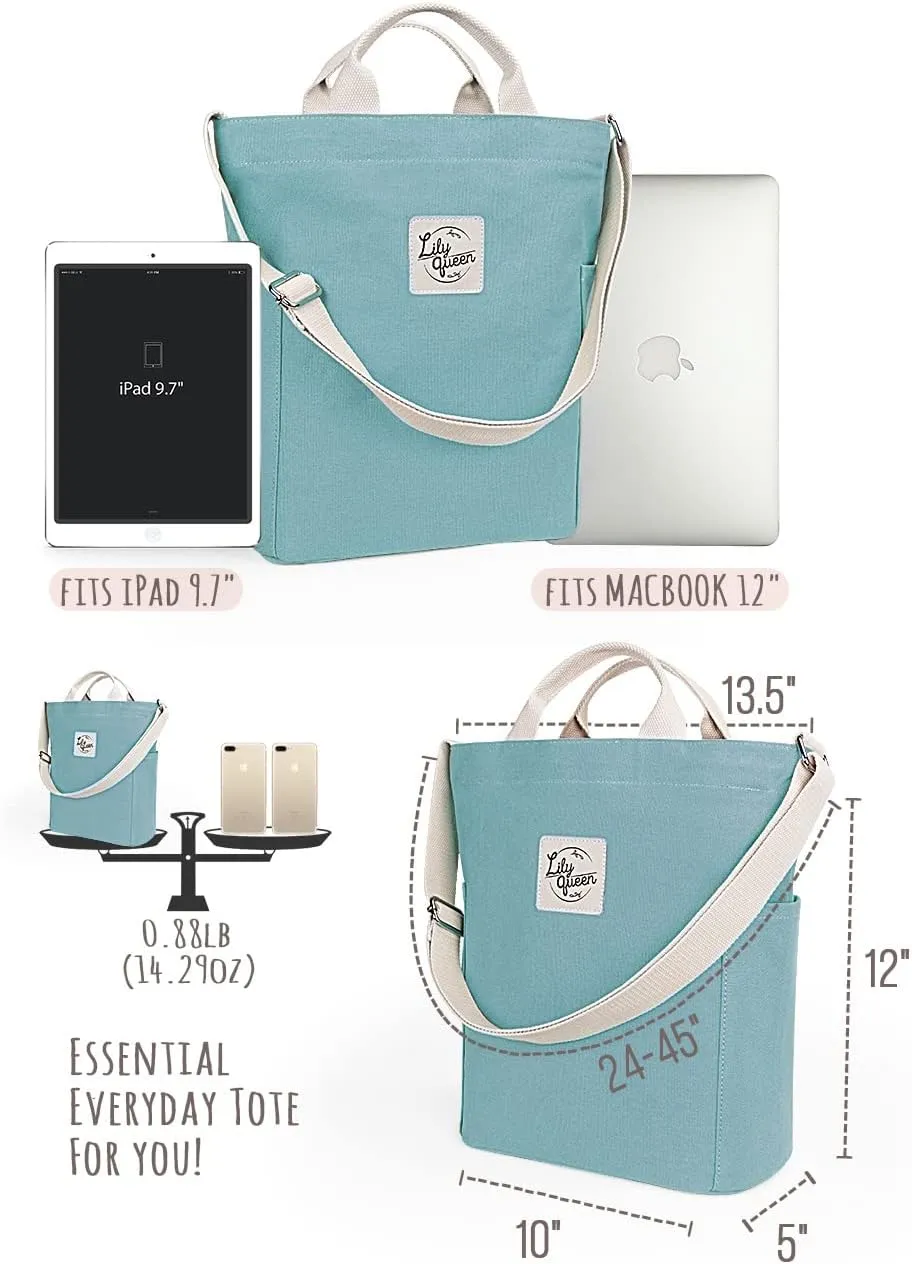 Lily queen Women Canvas Tote Handbags Casual Shoulder Work Bag Crossbody
