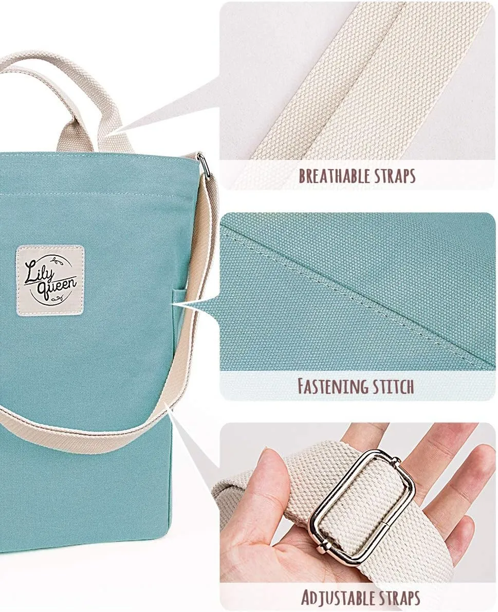 Lily queen Women Canvas Tote Handbags Casual Shoulder Work Bag Crossbody