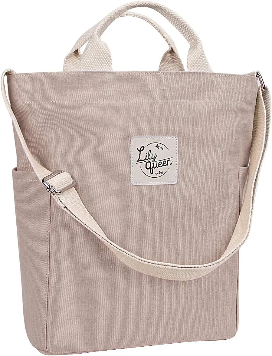 Lily queen Women Canvas Tote Handbags Casual Shoulder Work Bag Crossbody
