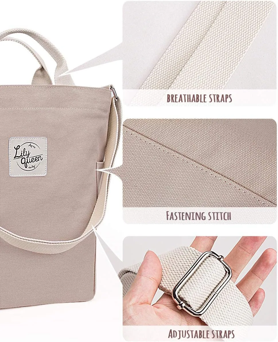 Lily queen Women Canvas Tote Handbags Casual Shoulder Work Bag Crossbody