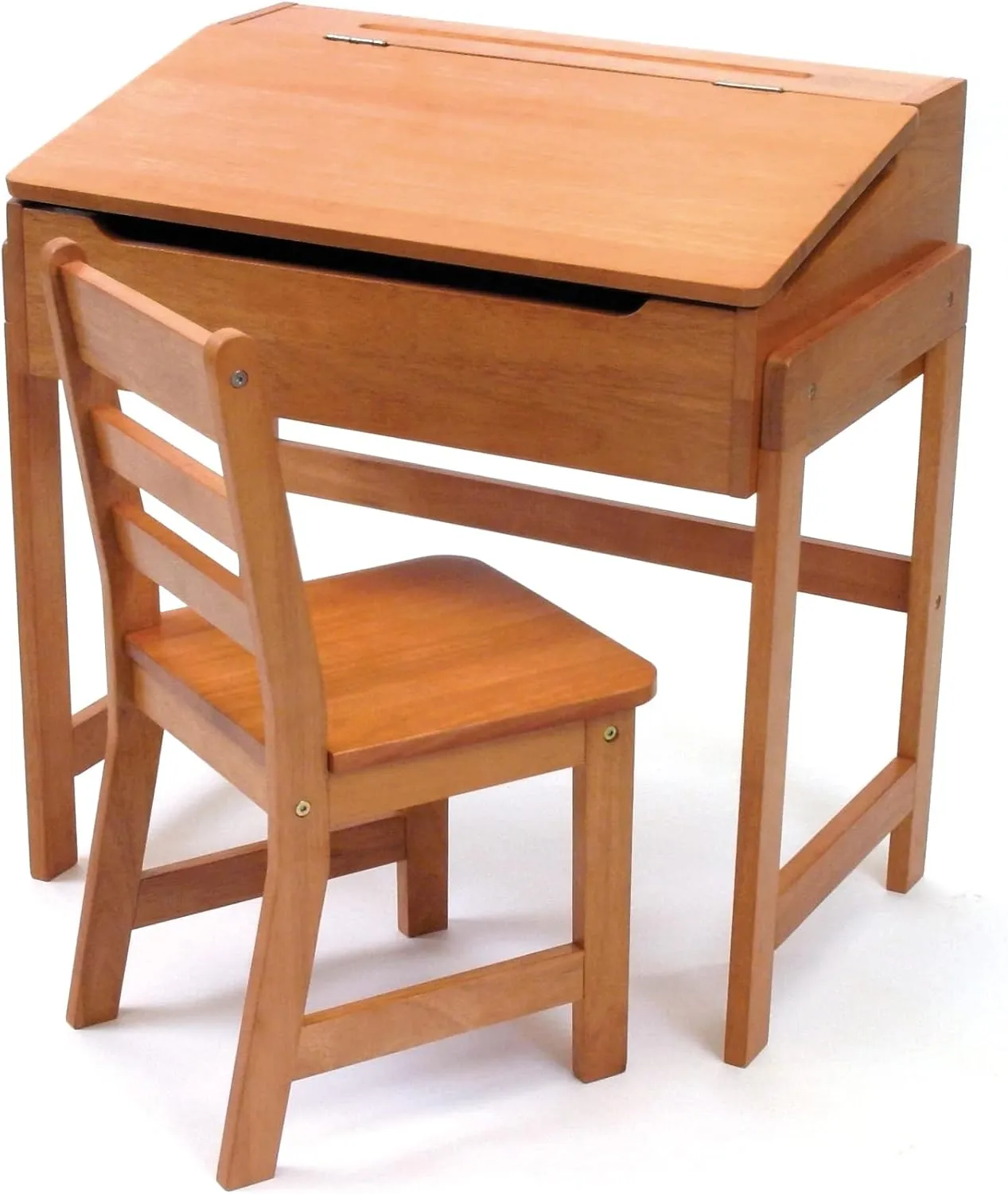 Lipper International Child's Slanted Top Desk & Chair, Pecan Finish
