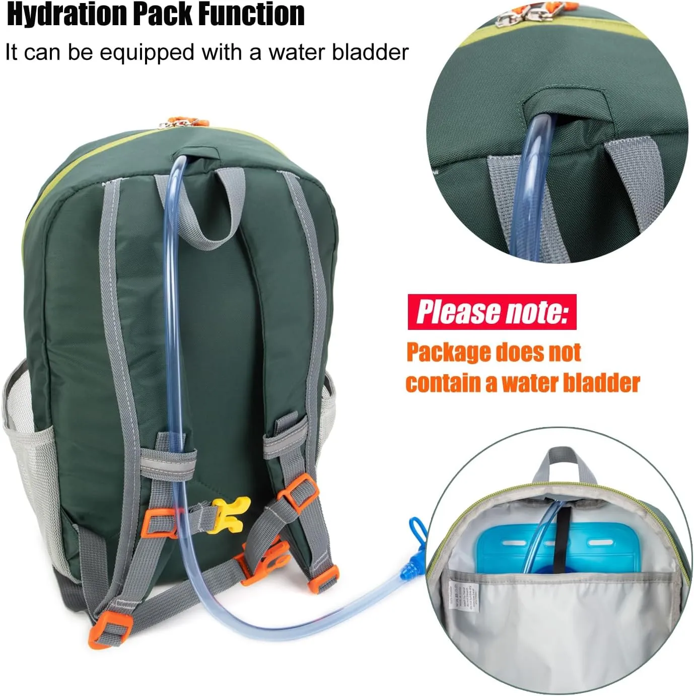 Little Kids Hiking Backpack for Boys or Girls, Small Daypack for Camping or Travel (Green, Medium)
