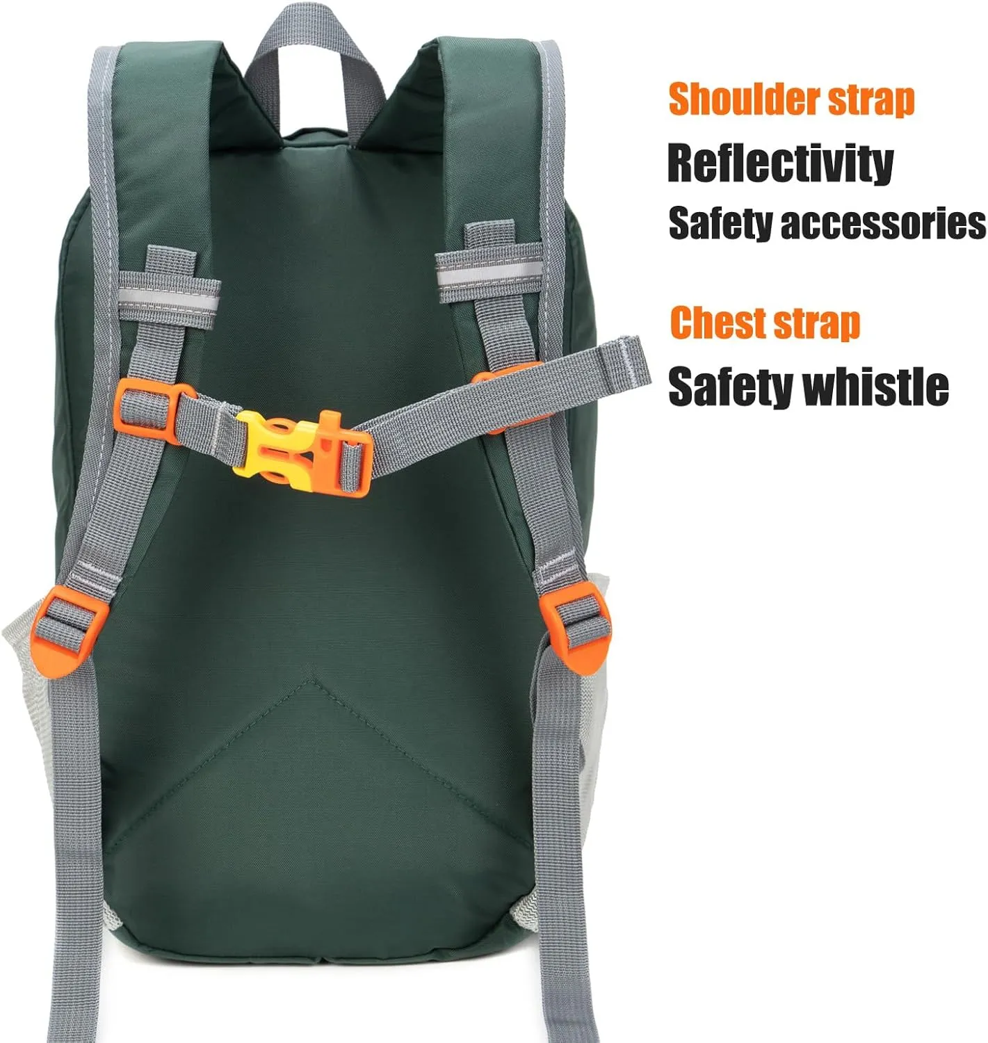 Little Kids Hiking Backpack for Boys or Girls, Small Daypack for Camping or Travel (Green, Medium)