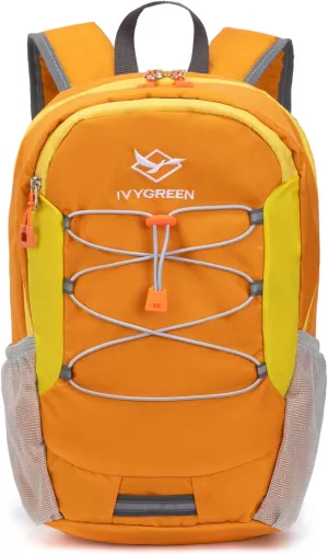 Little Kids Hiking Backpack for Boys or Girls, Small Daypack for Camping or Travel (Orange, Small)