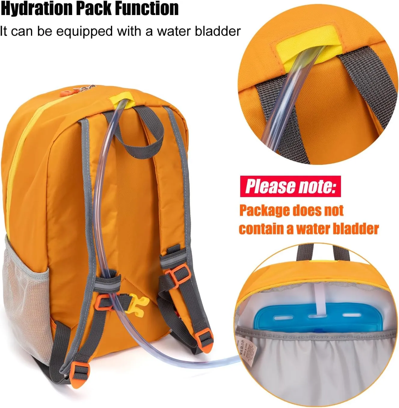 Little Kids Hiking Backpack for Boys or Girls, Small Daypack for Camping or Travel (Orange, Small)