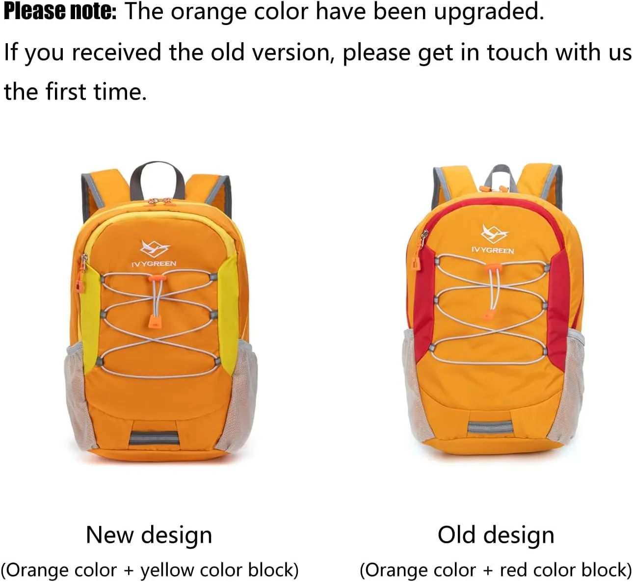 Little Kids Hiking Backpack for Boys or Girls, Small Daypack for Camping or Travel (Orange, Small)