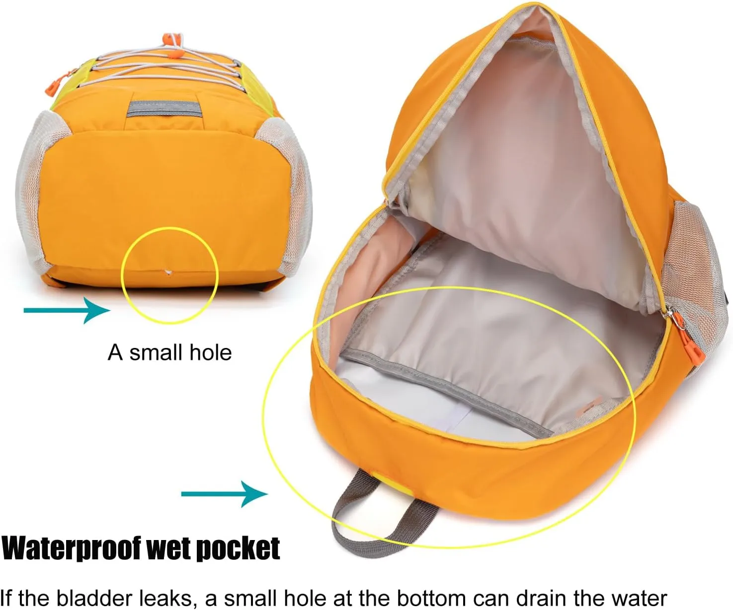 Little Kids Hiking Backpack for Boys or Girls, Small Daypack for Camping or Travel (Orange, Small)