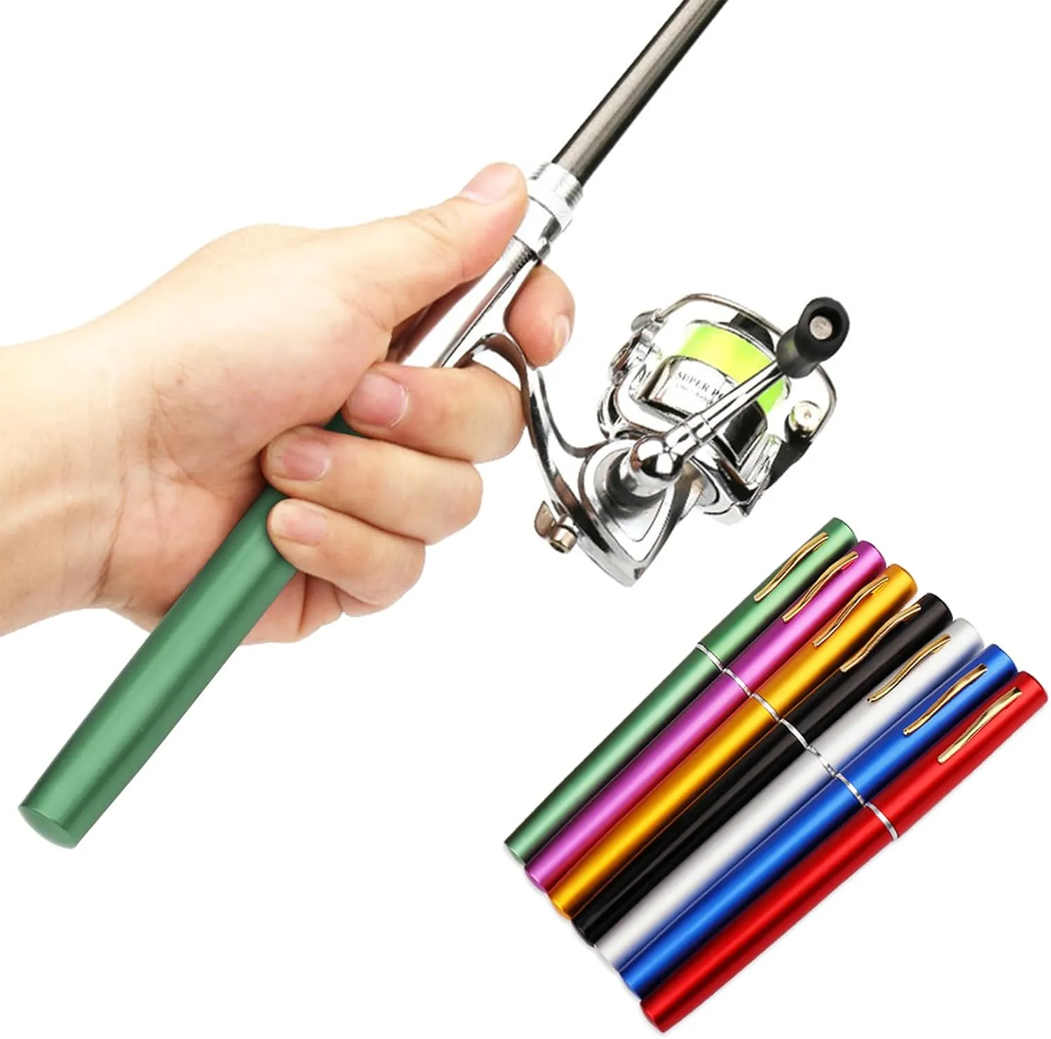 Lixada Fishing Rod Reel Combo Mini Pen Fishing Pole Kit Telescopic Fishing Rod Spinning Reel Combo Kit