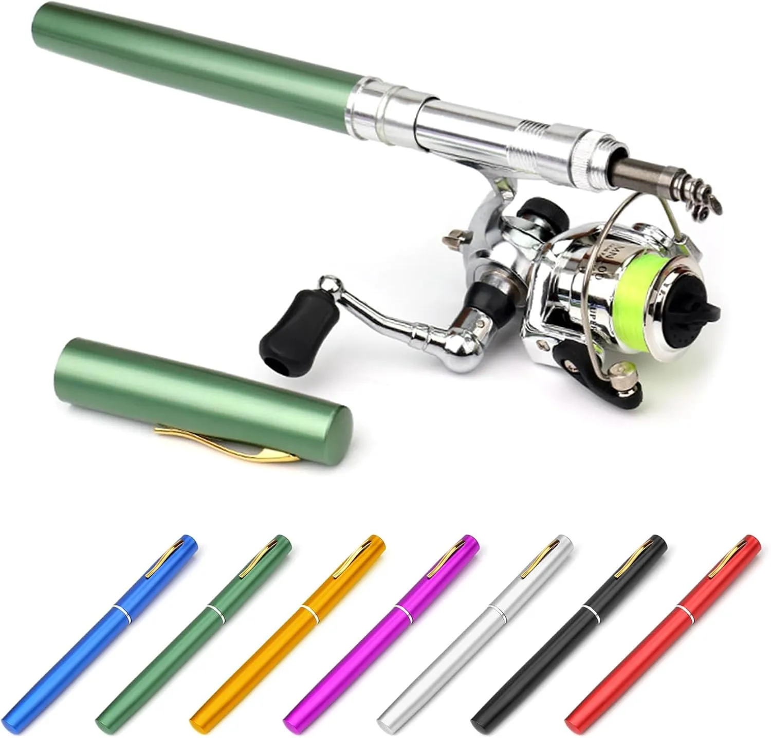 Lixada Fishing Rod Reel Combo Mini Pen Fishing Pole Kit Telescopic Fishing Rod Spinning Reel Combo Kit
