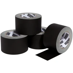 Lockport Black Gaffers Tape 3 inch x 30 Yards - 4 Pack Pro Black Gaff Tape - No Residue, Water Resistant, Non-Reflective, Easy Tear - Multipurpose