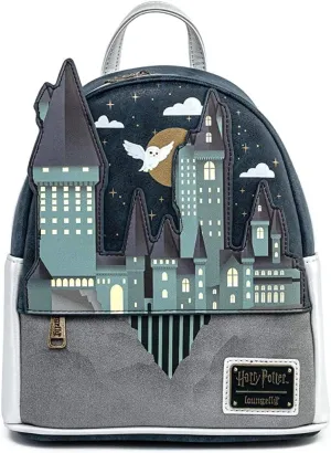 Loungefly Harry Potter Hogwarts Castle Hedwig Womens Double Strap Shoulder Bag Purse