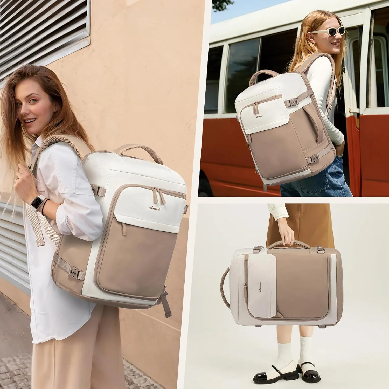 LOVEVOOK Travel Backpack for Women 17.3 Inch Carry On Backpack for Traveling on Airplane, Water Resistant Computer Backpack Luggage, Lightweight Business Rucksack as Personal Item Travel Bag
