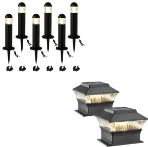 Low Voltage Landscape Light- 6 Pack, Solar Fence Post Lights 2- Pack, BKLVGL00206BL-2BLN