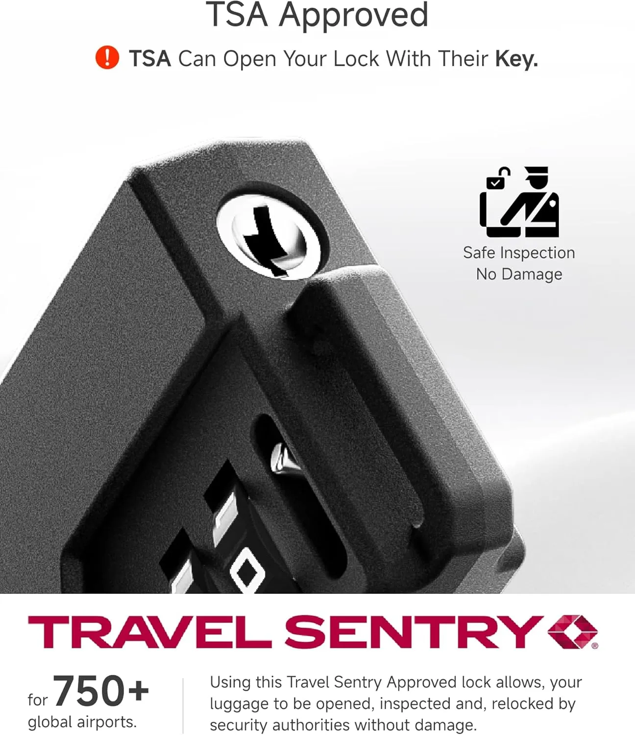 LUGGEX Luggage Locks TSA Approved, Ultra-Light Combination Lock for Suitcases, Carry-Ons, Backpacks, Gym| Lightweight ABS Cable Lock Set with Gift Box