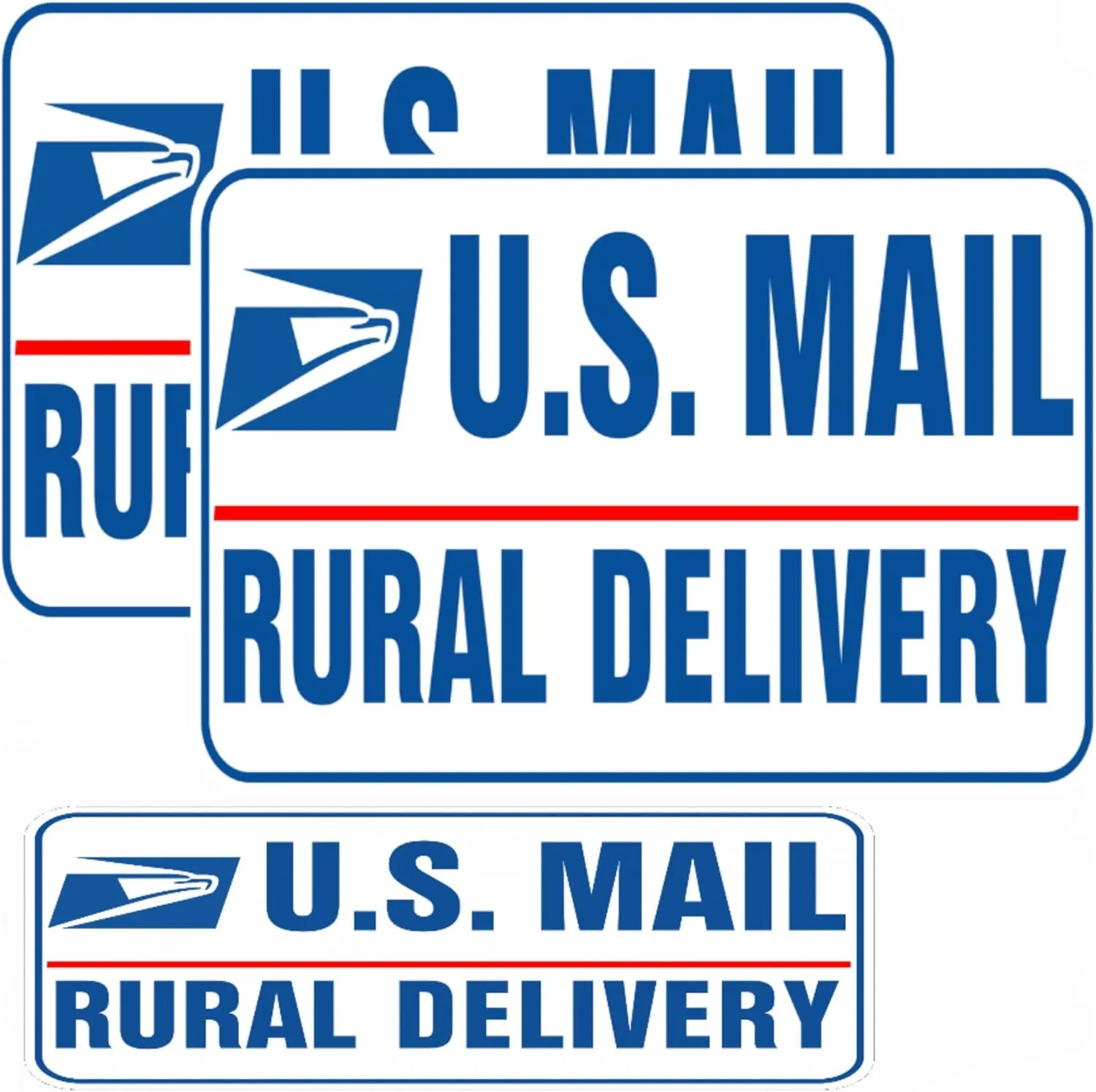 Lumiere Tech 3 Pack AUTHENTIC Heavy Duty U.S. Mail Delivery Driver Magnetic Signs U.S. Rural Delivery Carrier Magnets 2(12"×8") 1(11"×3") For Cars, SUV, Trucks (White)