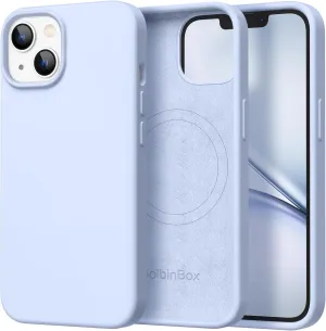 Magnetic for iPhone 13 Case & iPhone 14 Case, Compatible with MagSafe, [Soft Anti-Scratch Microfiber Lining], Slim Liquid Silicone Shockproof Protective Phone Case 6.1 inch, Baby Blue