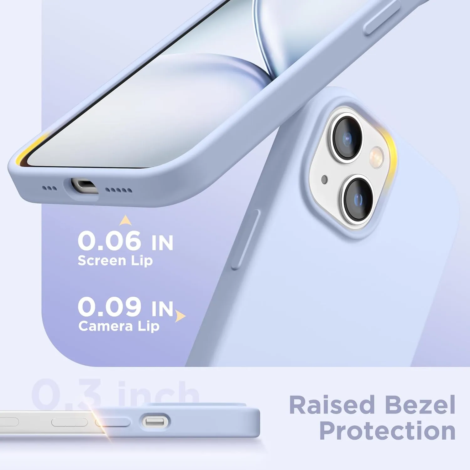 Magnetic for iPhone 13 Case & iPhone 14 Case, Compatible with MagSafe, [Soft Anti-Scratch Microfiber Lining], Slim Liquid Silicone Shockproof Protective Phone Case 6.1 inch, Baby Blue