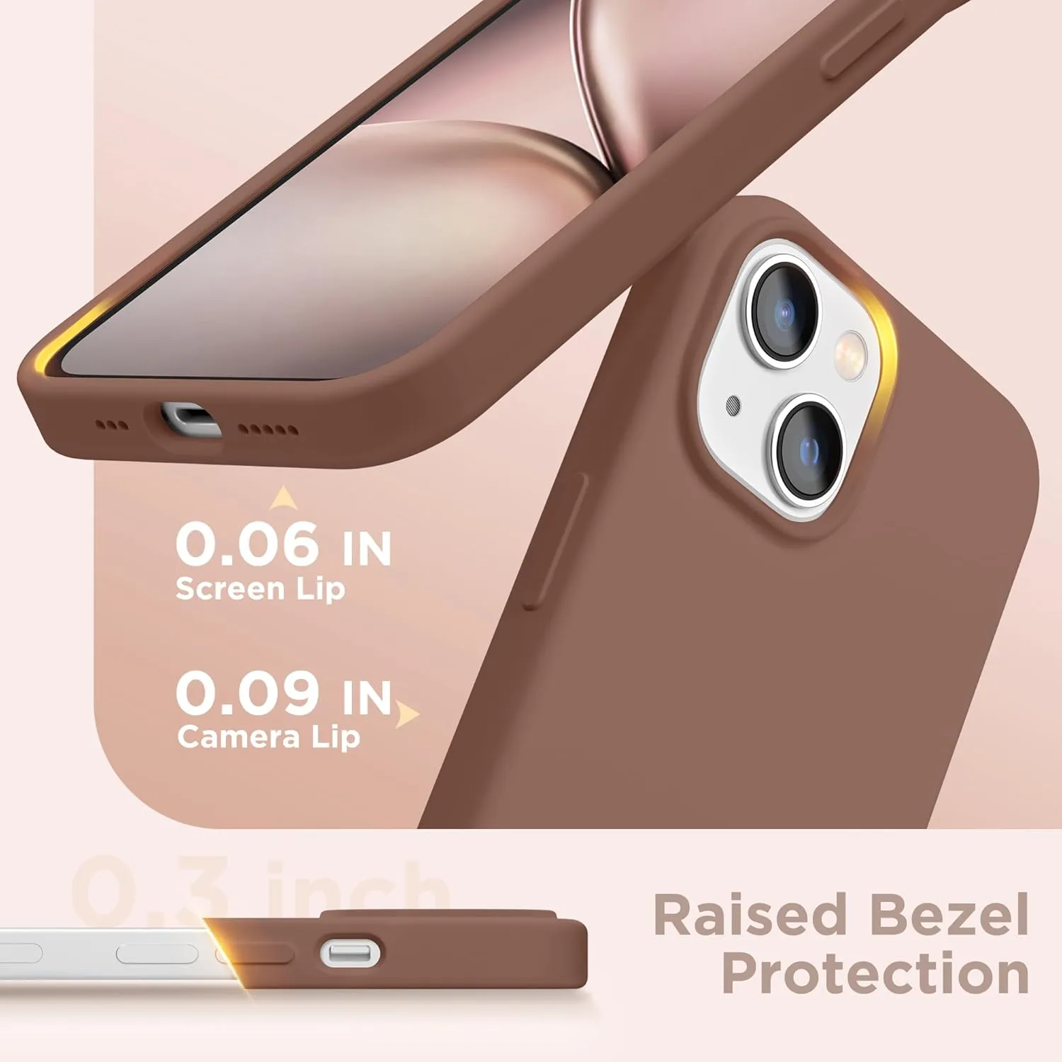 Magnetic for iPhone 15 Case, Compatible with MagSafe, [Soft Anti-Scratch Microfiber Lining], Slim Liquid Silicone Shockproof Protective Phone Case for iPhone 15 6.1 inch, Brown