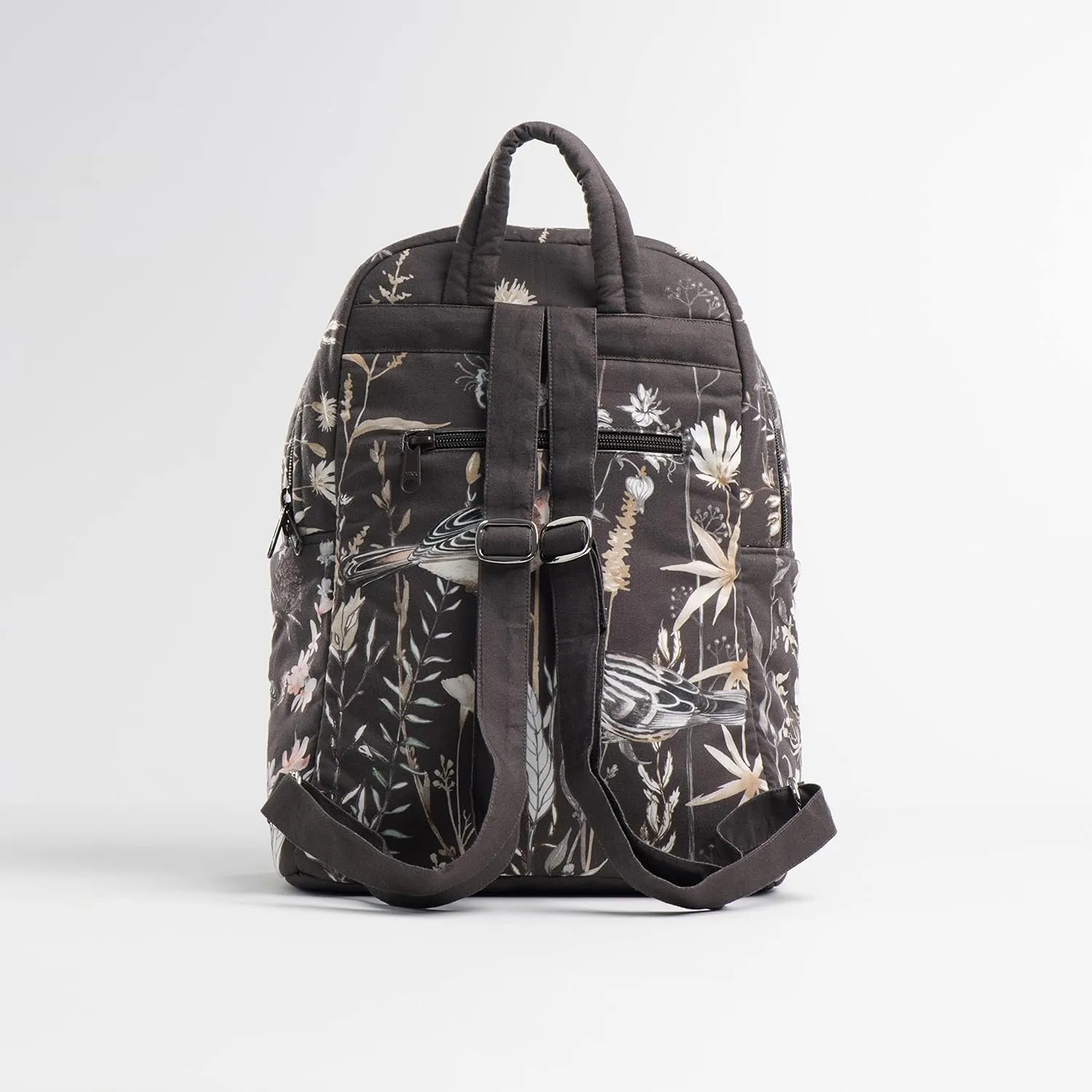 Maison d' Hermine Backpack Cotton Shoulder Backpack with Small Pouch Lightweight Bag for Travel Work Beach Perfect for Women & Men (Meadow Florals)
