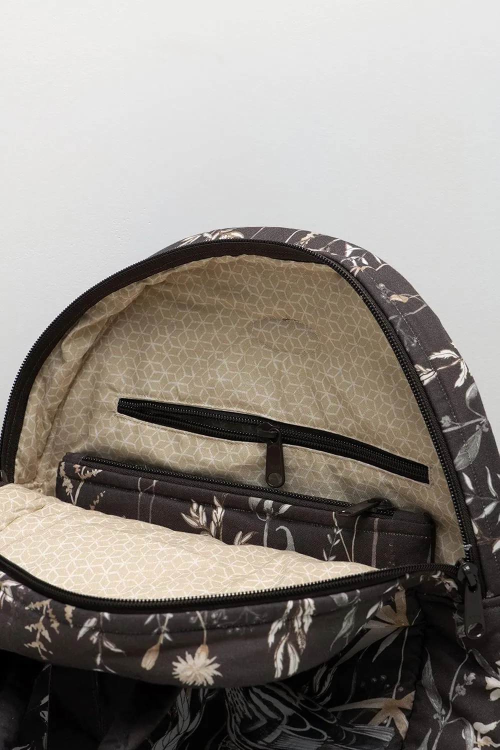 Maison d' Hermine Backpack Cotton Shoulder Backpack with Small Pouch Lightweight Bag for Travel Work Beach Perfect for Women & Men (Meadow Florals)