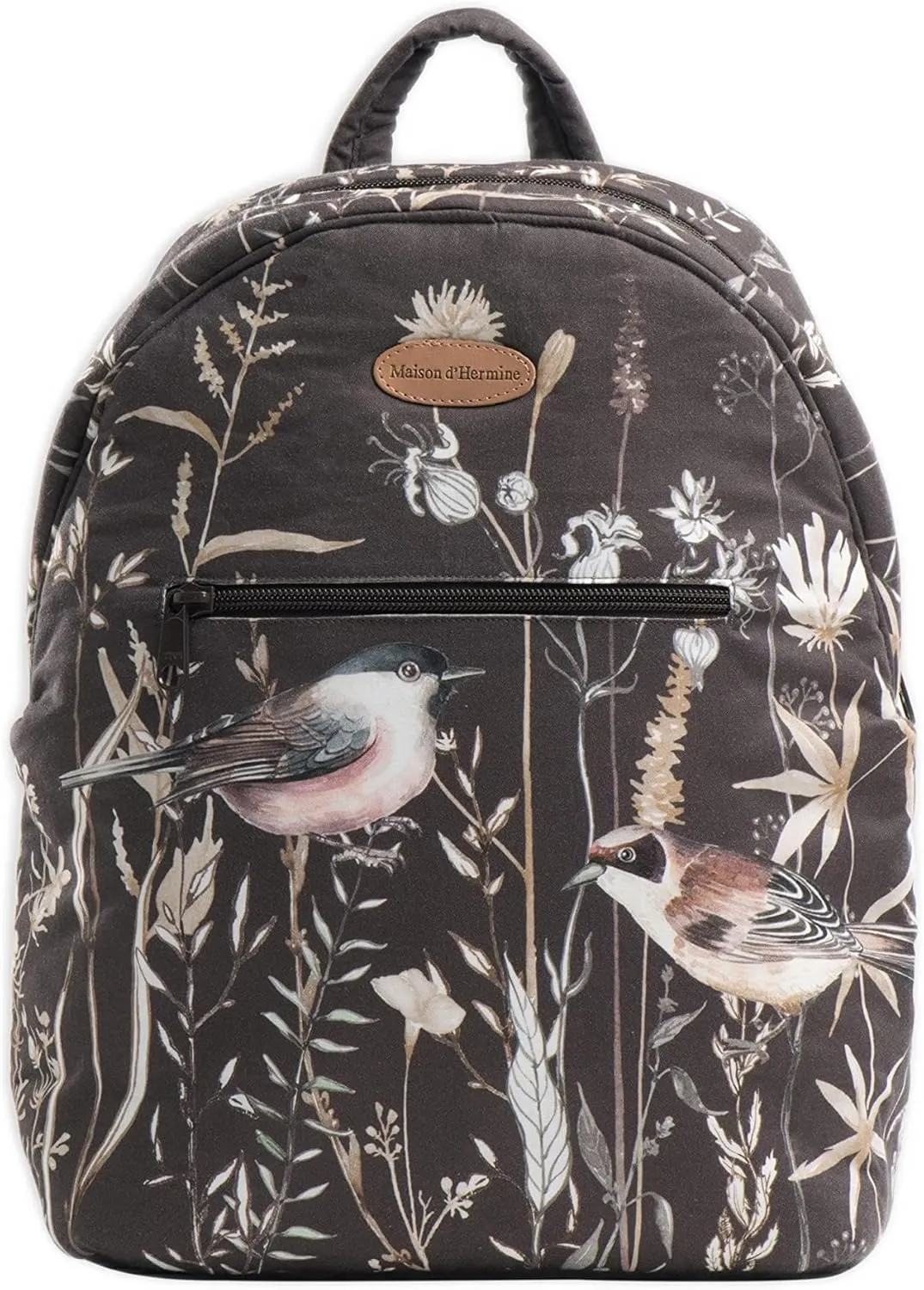 Maison d' Hermine Backpack Cotton Shoulder Backpack with Small Pouch Lightweight Bag for Travel Work Beach Perfect for Women & Men (Meadow Florals)
