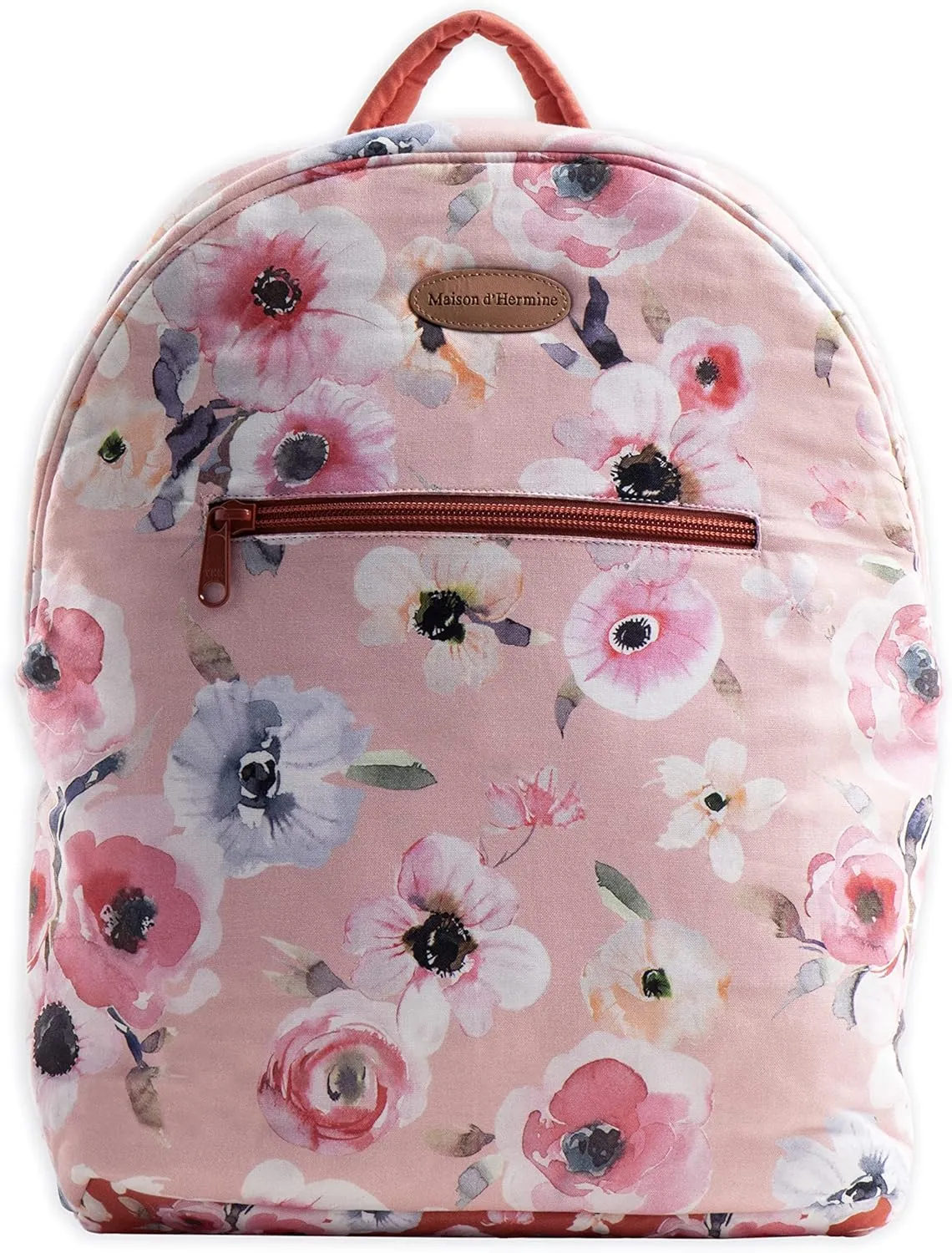 Maison d' Hermine Backpack Cotton Shoulder Backpack with Small Pouch Lightweight Bag for Travel Work Beach Perfect for Women & Men (Pale Garden)