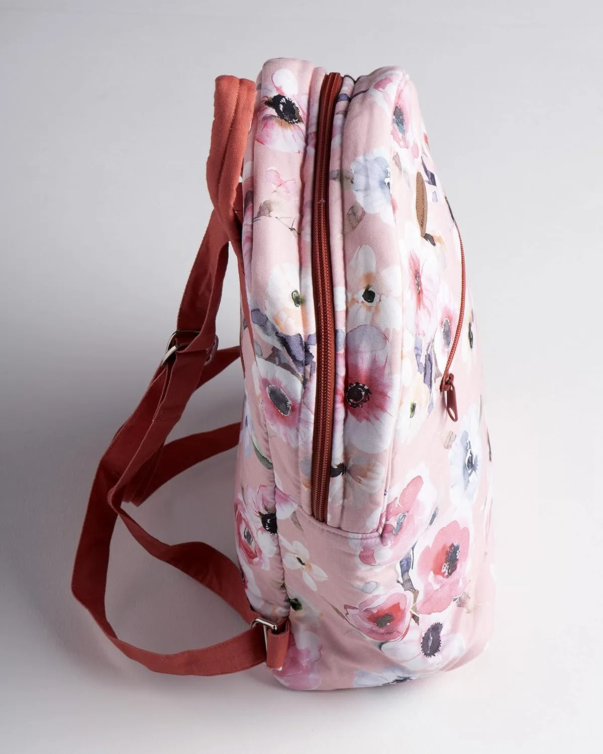 Maison d' Hermine Backpack Cotton Shoulder Backpack with Small Pouch Lightweight Bag for Travel Work Beach Perfect for Women & Men (Pale Garden)