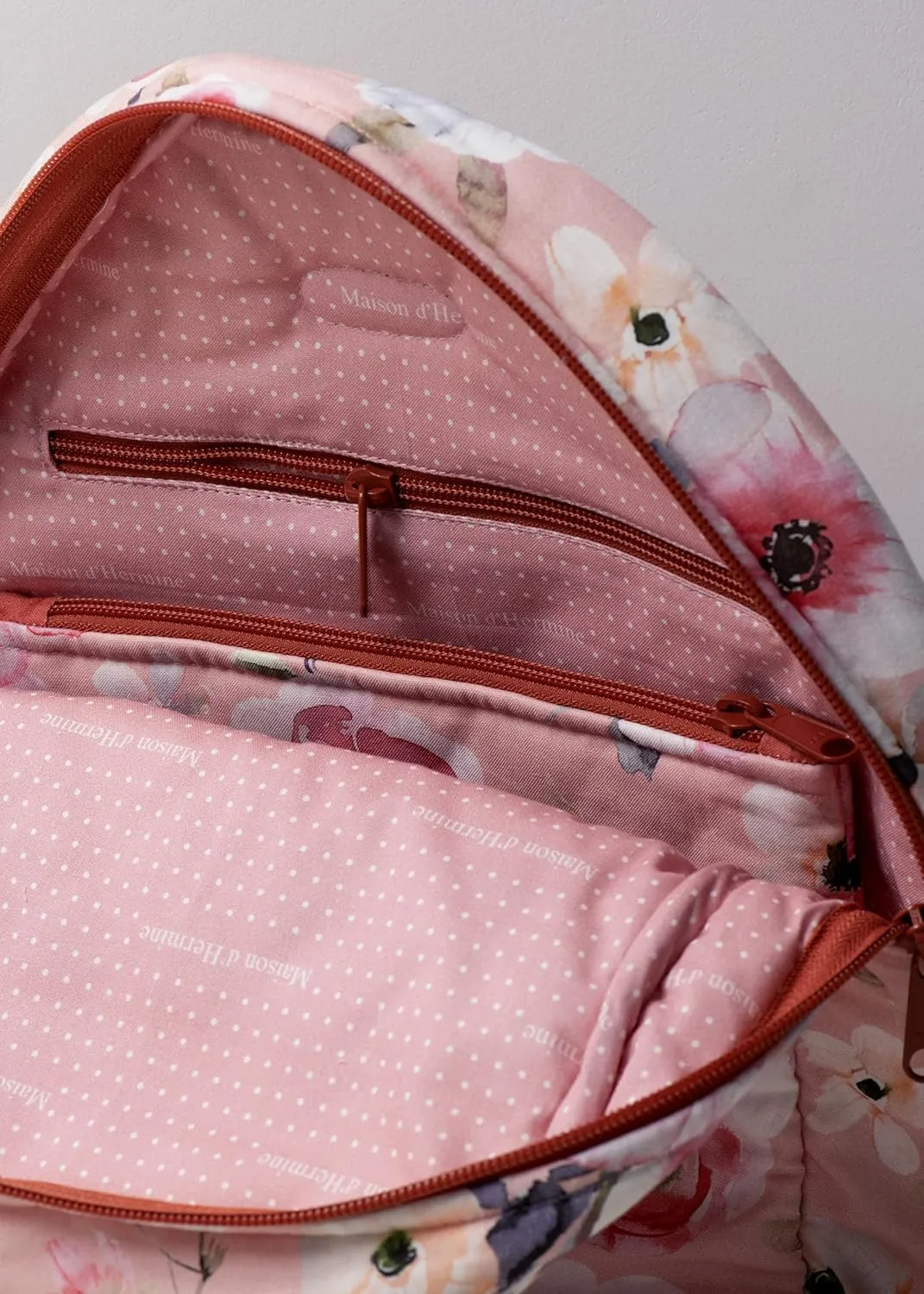 Maison d' Hermine Backpack Cotton Shoulder Backpack with Small Pouch Lightweight Bag for Travel Work Beach Perfect for Women & Men (Pale Garden)
