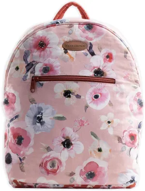 Maison d' Hermine Backpack Cotton Shoulder Backpack with Small Pouch Lightweight Bag for Travel Work Beach Perfect for Women & Men (Pale Garden)