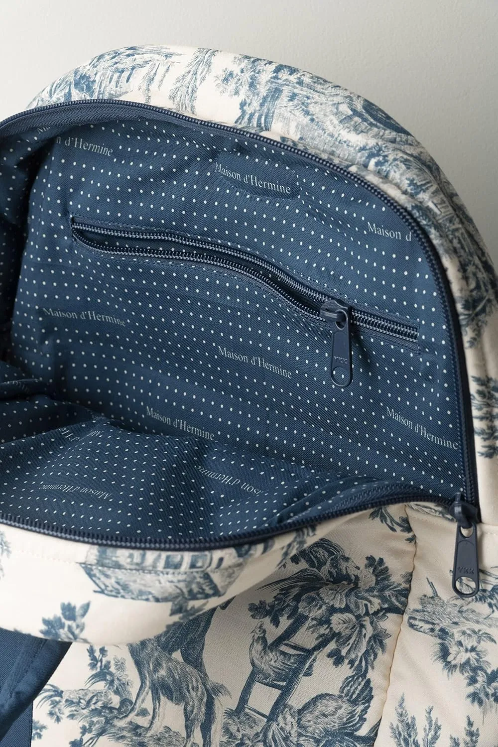 Maison d' Hermine Backpack Cotton Shoulder Backpack with Small Pouch Lightweight Bag for Travel Work Beach Perfect for Women & Men (The Miller - Blue)