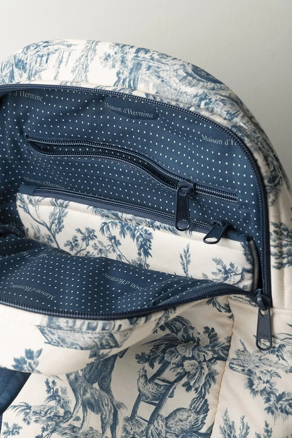 Maison d' Hermine Backpack Cotton Shoulder Backpack with Small Pouch Lightweight Bag for Travel Work Beach Perfect for Women & Men (The Miller - Blue)